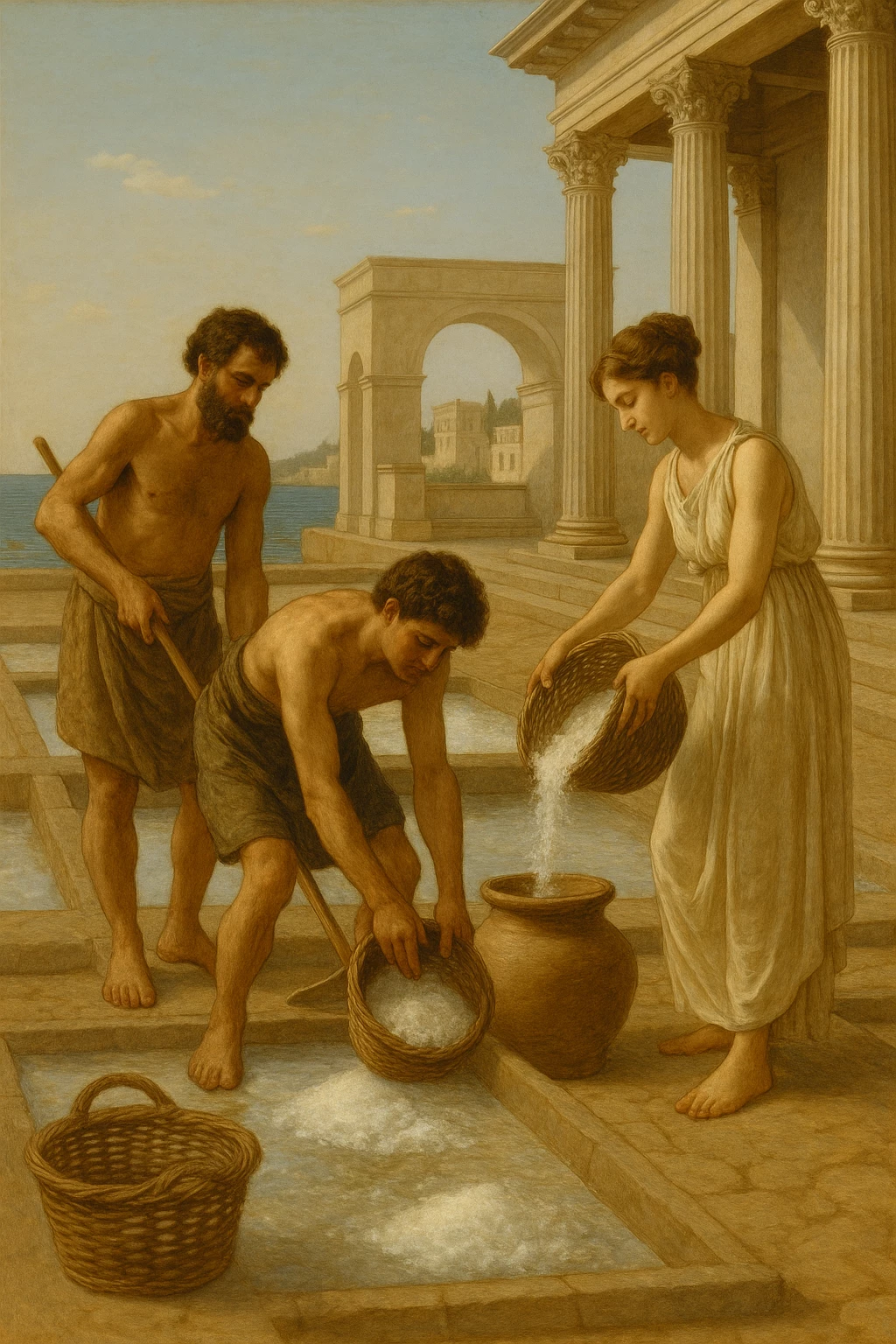 ######Thalassothérapie, une tradition antique
Dès l’Antiquité, le sel était un ingrédient beauté précieux. Cléopâtre utilisait déjà les boues et sels de la mer Morte pour purifier et lisser sa peau. Les Grecs et Romains intégraient les bains salins dans leurs rituels de soins pour apaiser, désinfecter et revitaliser l’épiderme.
Encore aujourd’hui, ces pratiques inspirent la thalassothérapie et les soins reminéralisants, preuve que certains gestes traversent le temps sans perdre leur efficacité.